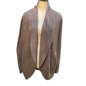 Barefoot Dreams CozyChic Ultra Lite Cardigan Blanket Wrap Sweater Beige L Beachy